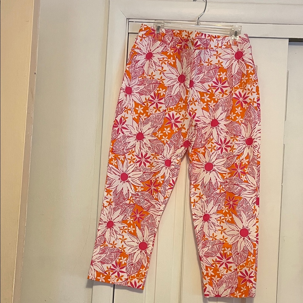 Vintage Lilly Pulitzer Pink and Orange Floral Pants